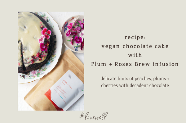 Plum + Roses Vegan Chocolate Cake