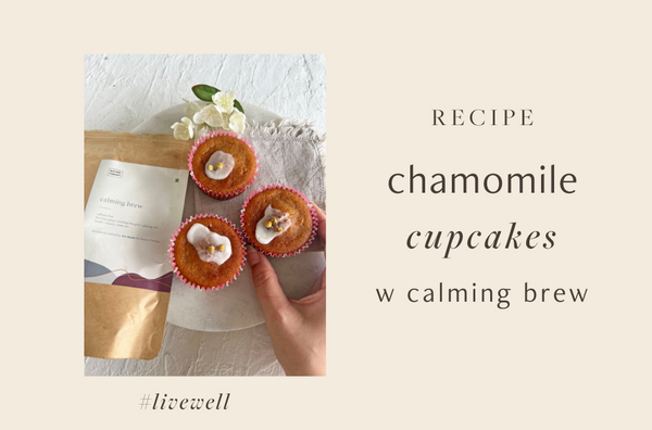 Chamomile lavender cupcakes with honey frosting