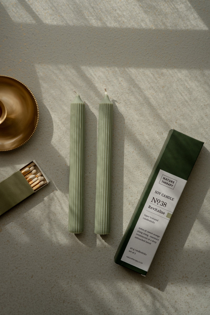 No. 38 Revitalise Long Textured Taper Candle